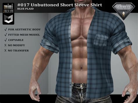 Second Life Marketplace Mj 017 Unbuttoned Short Sleeve Shirt