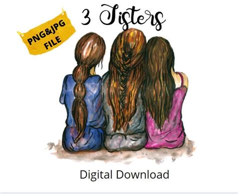 3 Sisters Clip Art L Bestfriends Clip Art L Three Girls Etsy Canada