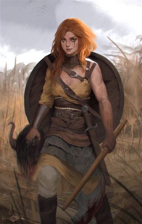 Shield Maiden By Banjiu Evik Imaginaryvikings Character Portraits Character Art Warrior Woman