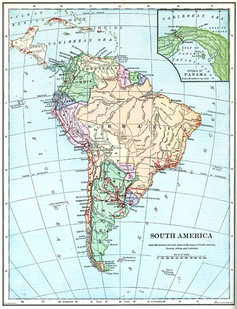 South America Map With Latitude And Longitude Map