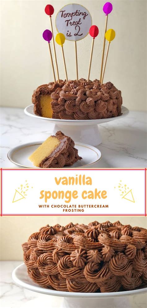 Vanilla Sponge Cake With Chocolate Buttercream Frosting