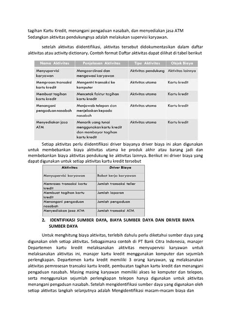 SOLUTION: Perhitungan harga pokok produk berbasis aktivitas - Studypool
