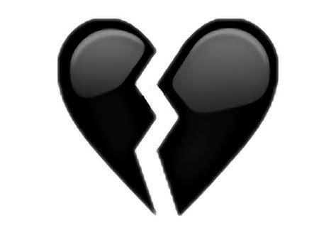 Heart Emoticon Png Heart Heartbroken Black Color Emoji Faces Anime