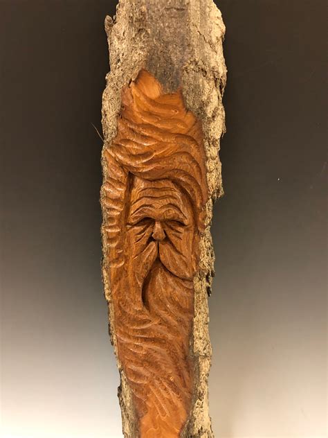 Hand Carved Original Tree Spirit From 100 Year Old Cottonwood Bark