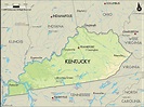 Geographical Map of Kentucky and Kentucky Geographical Maps