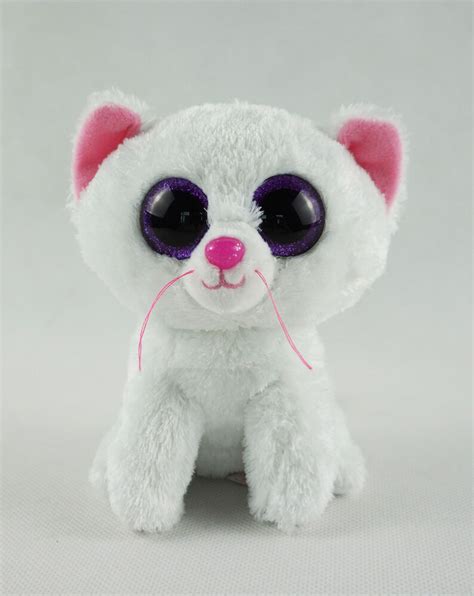 From the ty beanie babies collection. 6" TY Beanie Boos Glitter Eyes Cashmere The White Cat No ...