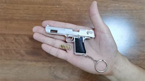 Mini Desert Eagle Gun Keychain With Bullets Unboxing 2022 Youtube