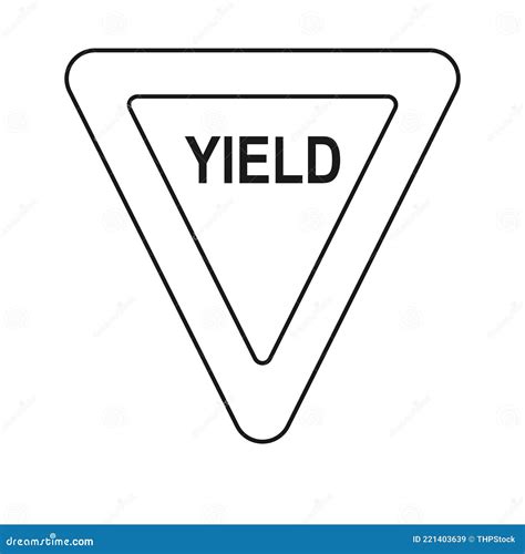 Yield Sign Vector Icon Stock Vector Illustration Of Road 221403639