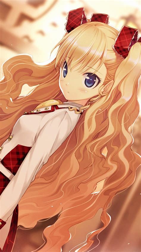 Anime Girl Blonde Illust Art Android Wallpaper Android