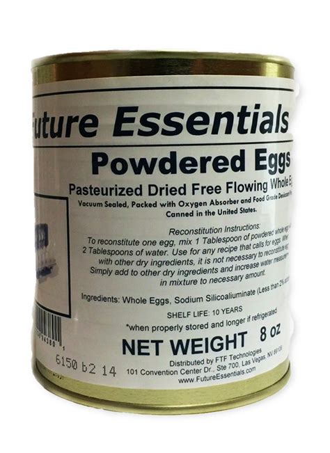 Future Essentials Canned Powdered Whole Eggs One Can 8