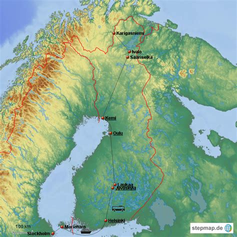 Stepmap Finnland Landkarte Für Europa