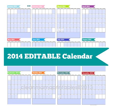 It is useful for quick referencing on dates, write down quick notes founder of lifehack read full profile sometimes it is handy to have a calendar for you. Shop Update: Editable Kits + 2014 Calendars - Clean Mama
