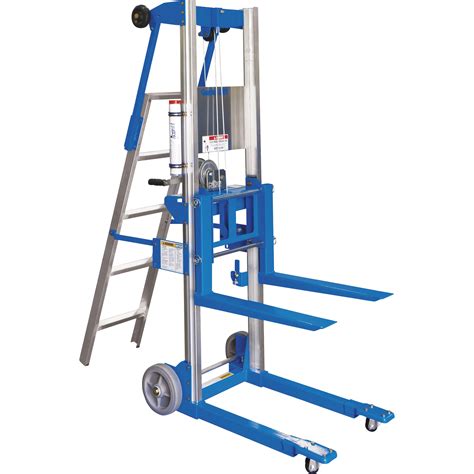 Genie Manual Material Lift With Ladder — 8ft Lift 400 Lb Capacity