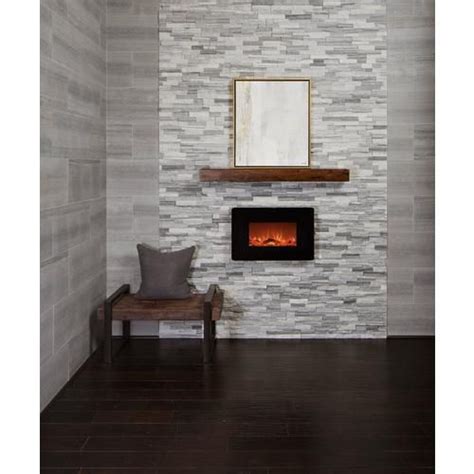 Devon Gray Splitface Quartzite Panel Ledger White Stone Fireplaces