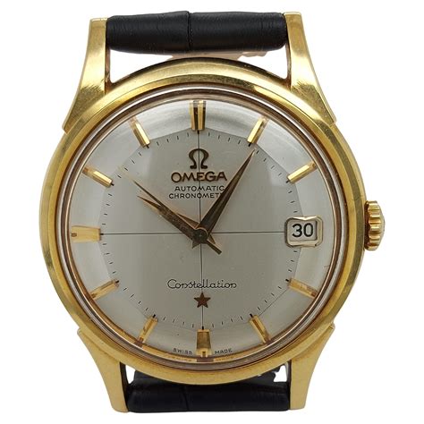18kt Yellow Gold Omega Constellation Chronometer Pie Pan Dial Watch