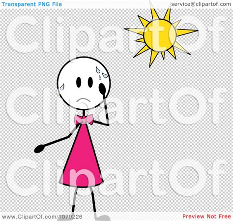 Clipart Stick Girl Sweating In The Sun Royalty Free Vector Illustration By Pams Clipart 1079226