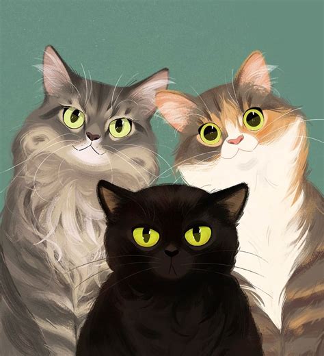 Cats On Behance Cat Art Illustration Cats Illustration Cat Painting