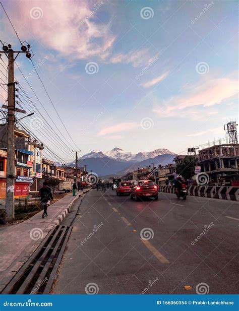 Mount Annapurna Seen From Road Pokhara Editorial Stock Image Image
