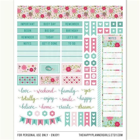 June Monthly Kit Printable Planner Stickers June Planner Etsy