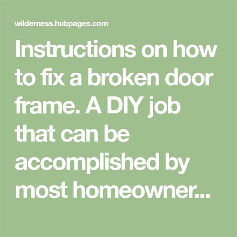 How to Fix or Replace a Broken Door Frame   Door frame  