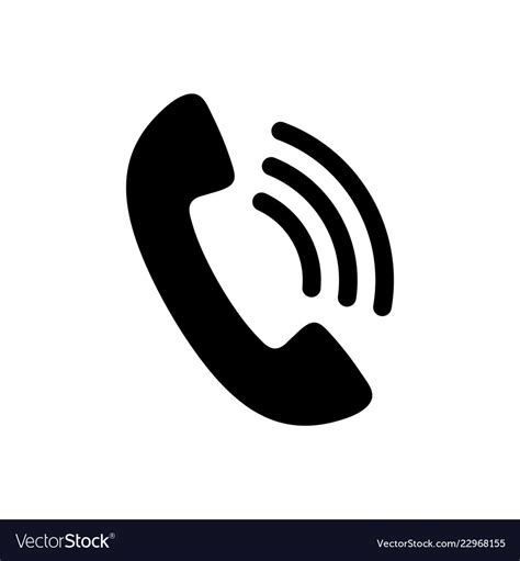 Phone Icon In Black And White Telephone Symbol Vector Image