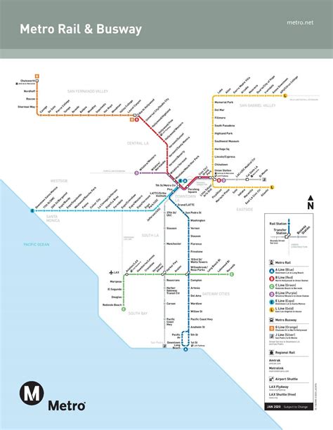 Los Angeles Metro Map Metro Map Los Angeles California Usa