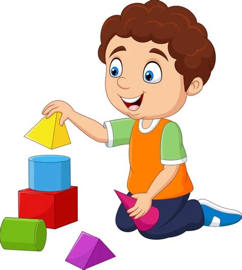 Niños Jugando Con Cubo Vector Gráfico Vectorial © Hermandesign2015