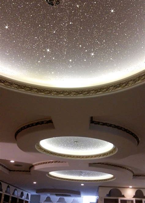 Stunning White Glitter Wallcovering On Ceiling In Entrancelobby Area