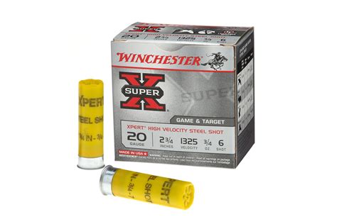 winchester 20 gauge 2 3 4 in 3 4 oz 6 shot super x xpert high velocity steel 25 box for sale