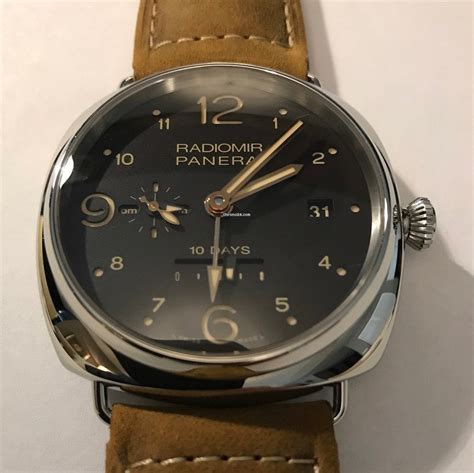 Panerai Radiomir 10 Days Gmt 47mm Steel Brown Dial Leather For