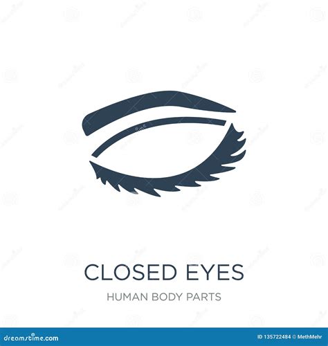 Closed Eyes With Lashes And Brows Icon In Trendy Design Style Closed