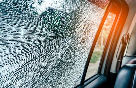 Broken Glass Window Car Damaged Has Accident Stock Photo Download