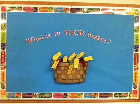 Bulletin boards are valuable pieces of real estate that can communicate important information. Fruits of the Spirit - I made the basket out of recycled ...