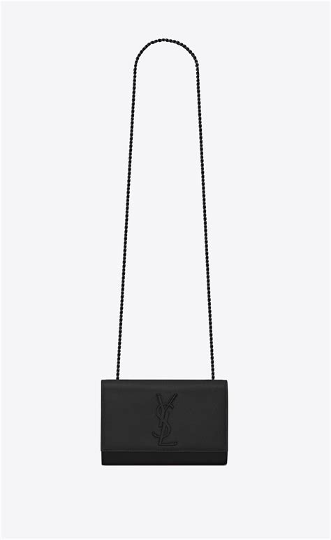 Saint Laurent Black Kate Small Bag In Grain De Poudre Embossed Leather | Kate bags, Embossed ...