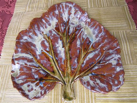 Leaf Serving Platter I Glazed It Two Different Shades Of Green It