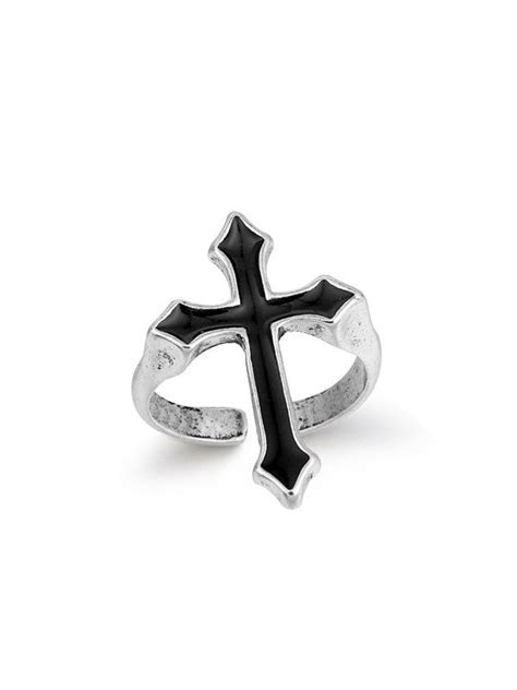 2022 Gothic Cross Ring Silver One Size In Rings Online Store Best For