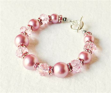 Pink Pearl Bracelet Handmade Beaded Jewelry In By Beaddesignsbyk