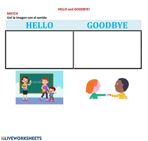 Hello And Goodbye Interactive Worksheet Kids English Classroom