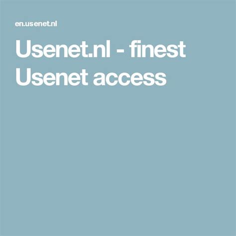Usenetnl Finest Usenet Access Access News Articles Networking