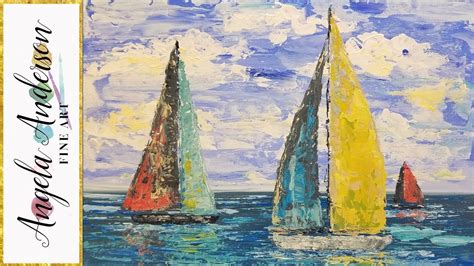 Sailboat Acrylic Painting Tutorial Using Palette Knife