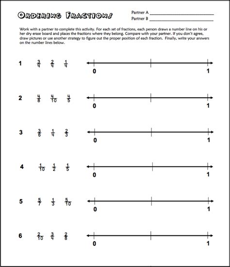 Free Ordering Fractions On A Number Line Printable Classroom Freebies