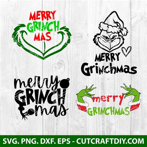 Merry Grinchmas Svg Grinchmas Clipart Grinchmas Svg Bundle Christmas