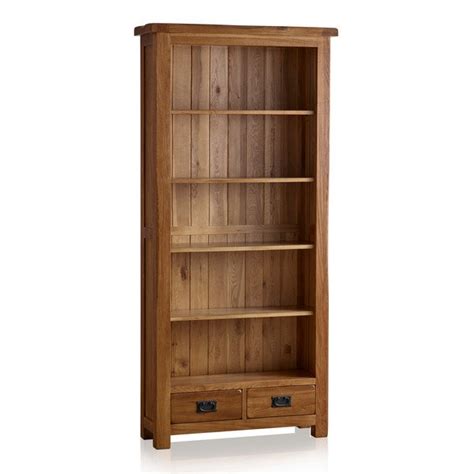 Original Rustic Solid Oak Tall Bookcase Oak Furniture Store