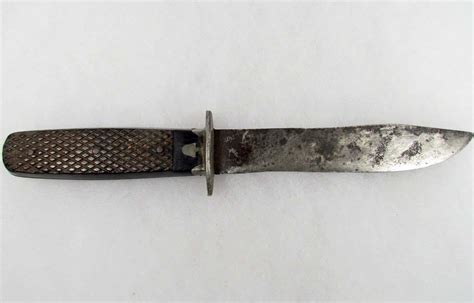 Rare Civil War Confederate Bowie Knife W Black Ebony Handles