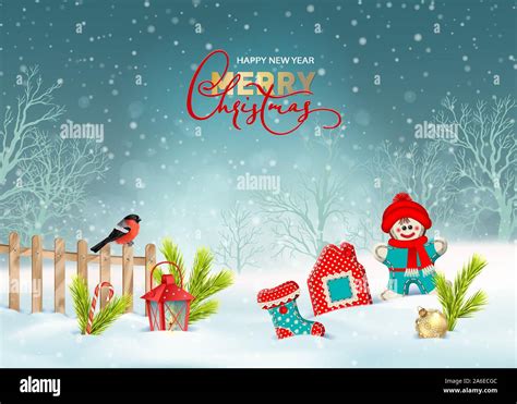 Christmas Winter Scene Stock Vector Image And Art Alamy