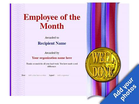 Free Employee Of The Month Certificate Templates