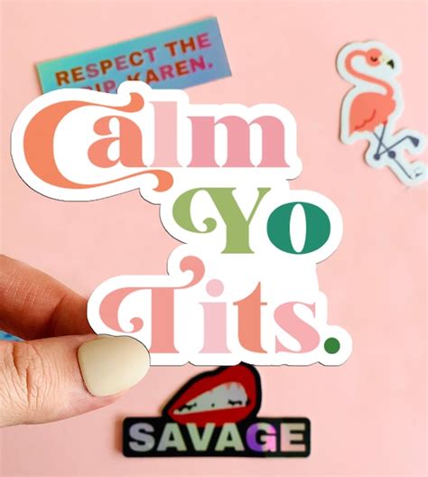 Magnet Calm Yo Tits Fridge Magnet Car Magnet Decorative Etsy