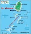 St Vincent and the Grenadines Large Color Map