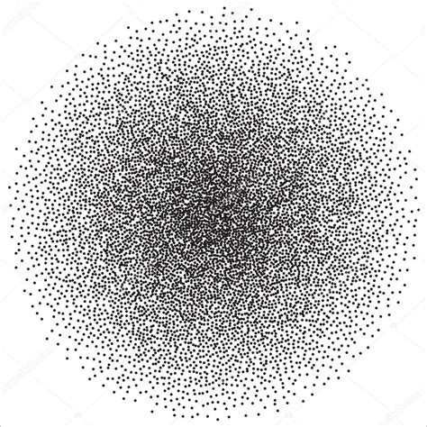Circle Abstract Radial Gradient Fine Black Dots Circle With Dots