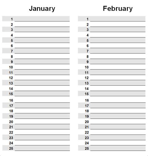 Perpetual Calendar Calendar Template